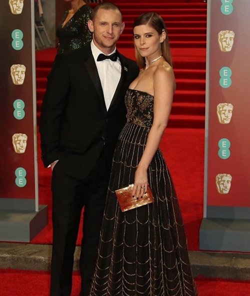 Kate Mara in Christian Dior and Jamie Bell at BAFTAs